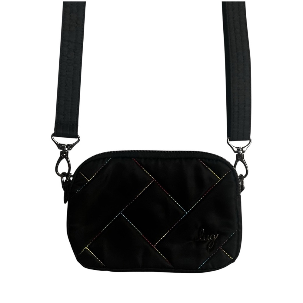 Lug Black Crossbody Rainbow Stitch Bag